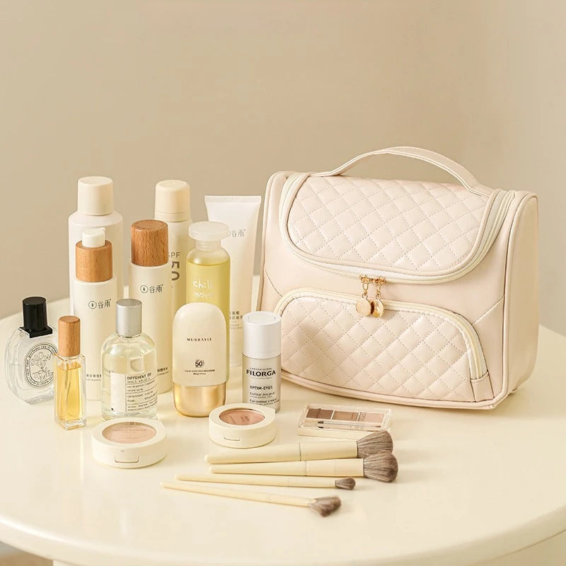 2025 cosmetic bag with high appearance and large capacity, portable waterproof storage bag, travel hook, toiletry bag