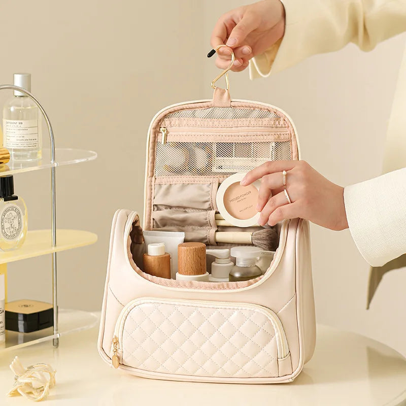 2025 cosmetic bag with high appearance and large capacity, portable waterproof storage bag, travel hook, toiletry bag