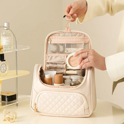 2025 cosmetic bag with high appearance and large capacity, portable waterproof storage bag, travel hook, toiletry bag